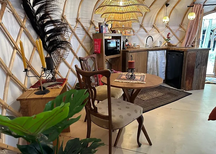 Unieke Yurt In Het Bos Met Jacuzzi En Sauna